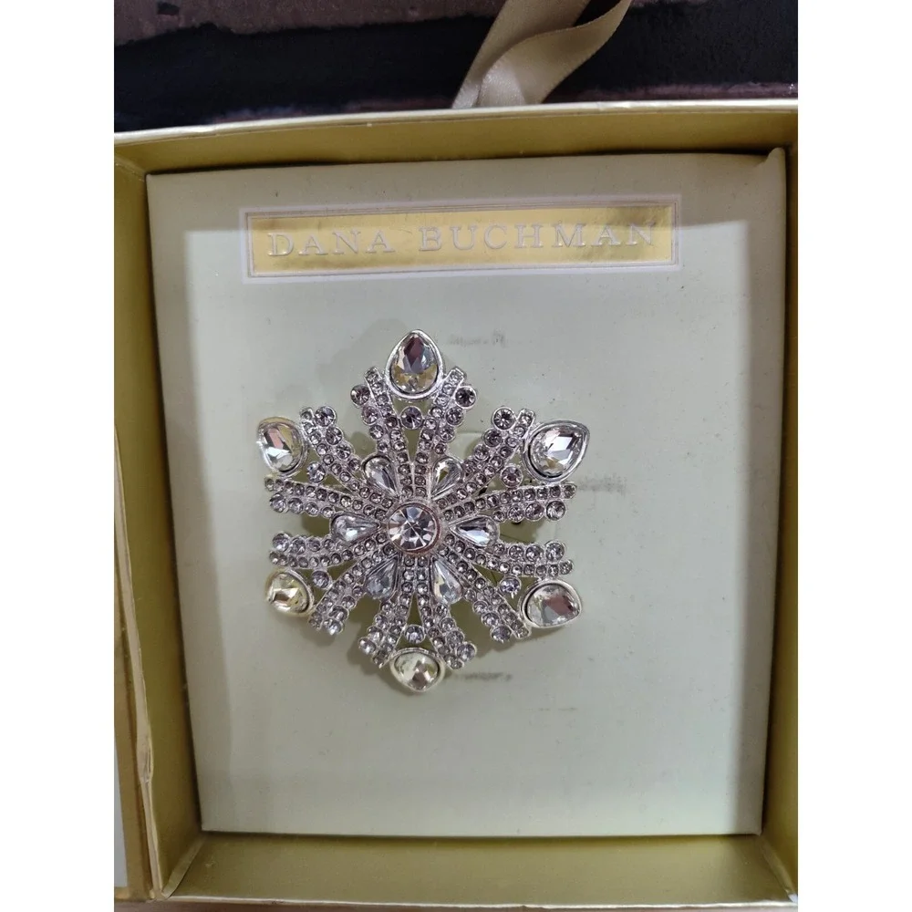 Dana Buchman snowflake brooch pin sparkle shine bright fashion jewelry